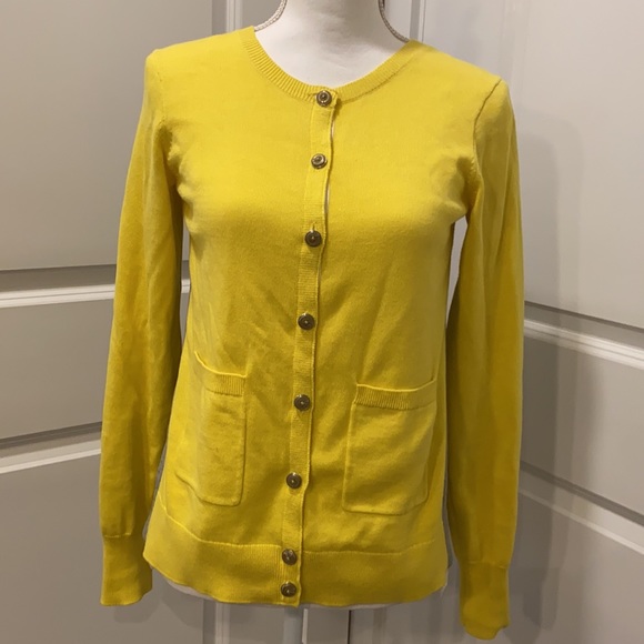 CAbi Belle Yellow & Gray Layered Lace Cardigan Sweater Size XS - Picture 3 of 11